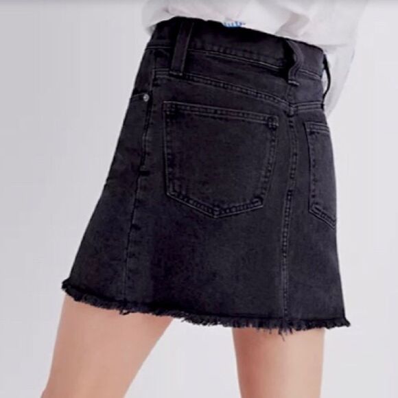 MADEWELL McCarren Raw-Hem Denim Jean Mini Skirt Black 27 - Picture 4 of 8